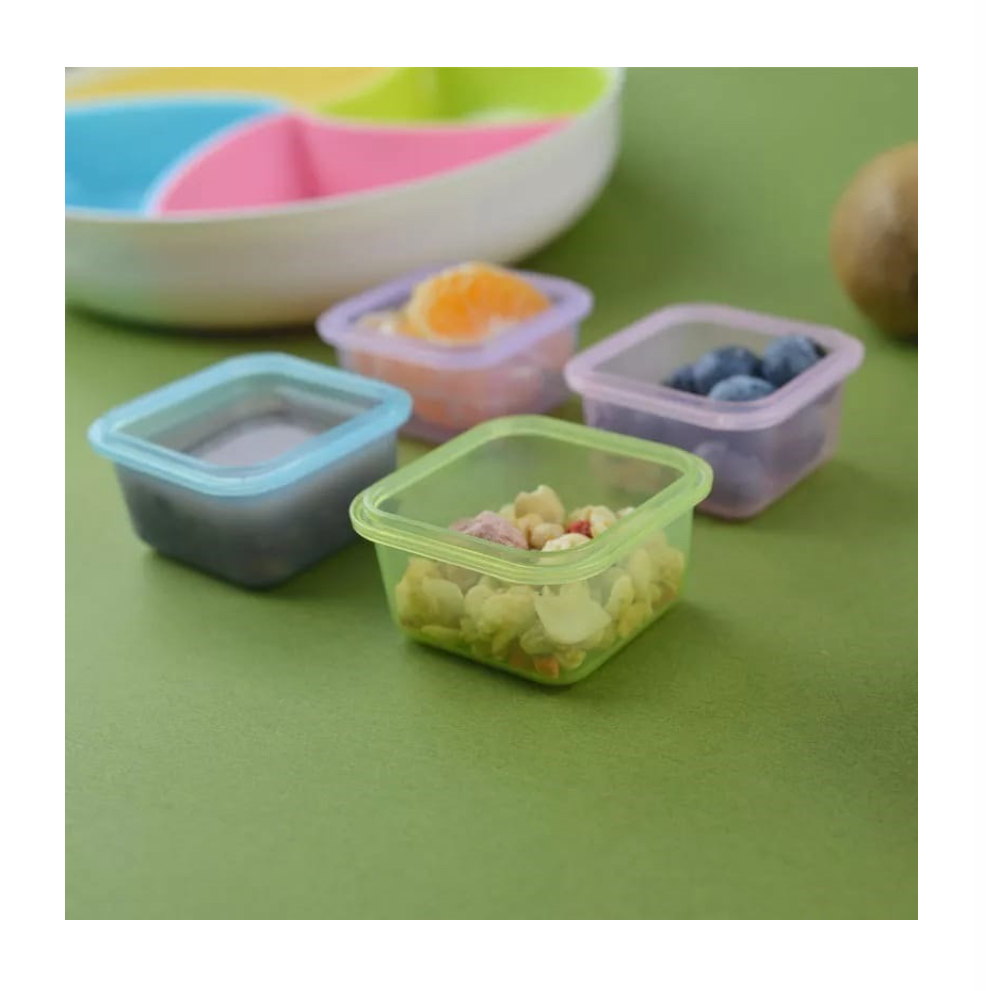 Set 4 Mini Tuppers Contenedores Plástico Herméticos Con Tapa