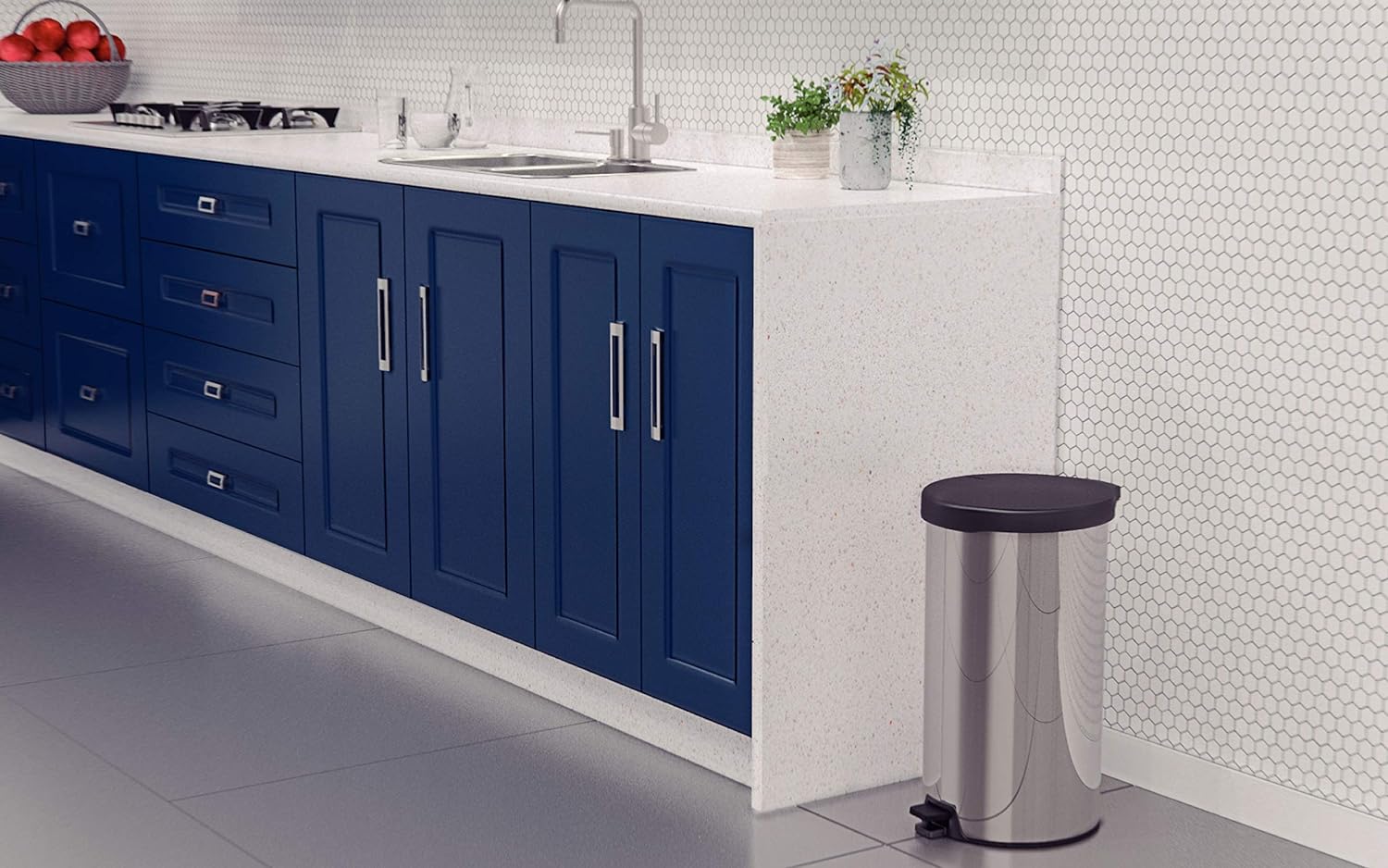 Basurero con Pedal Tramontina New 20 litros acero Inoxidable 94538-720