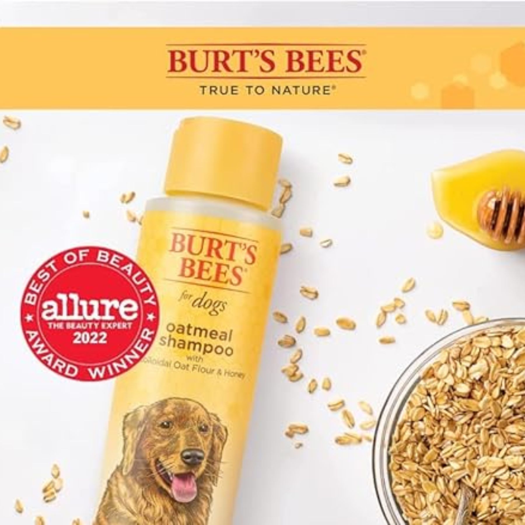 Shampoo natural de avena y miel para perro 946ml CST-AMARILLO