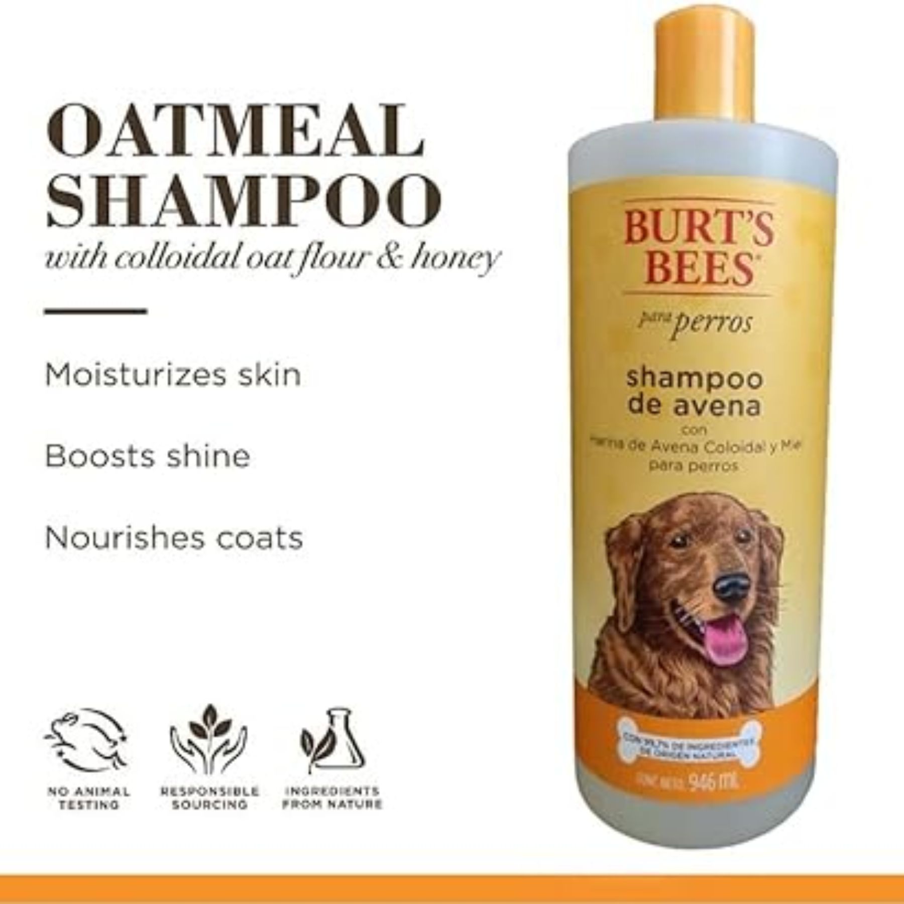 Shampoo natural de avena y miel para perro 946ml CST-AMARILLO