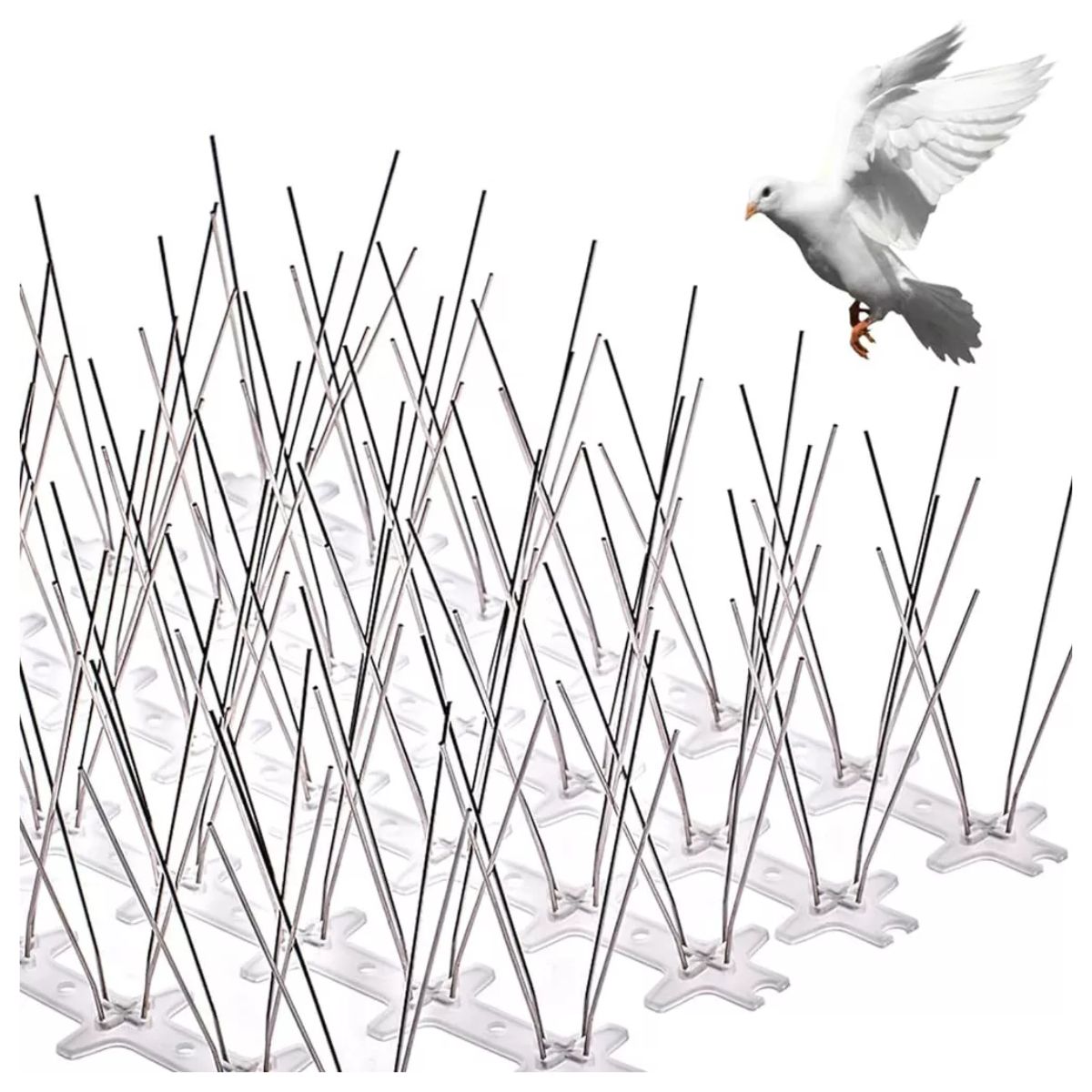 Púas/picos Anti Palomas Aves Pájaros De Acero Inoxidable PLATA