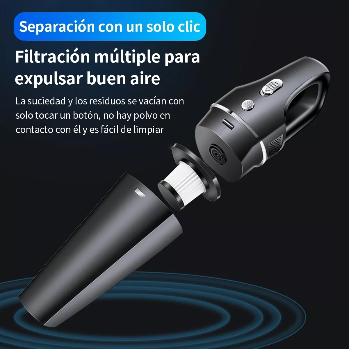 Aspiradora De Mano Portátil Inalámbrica Negro