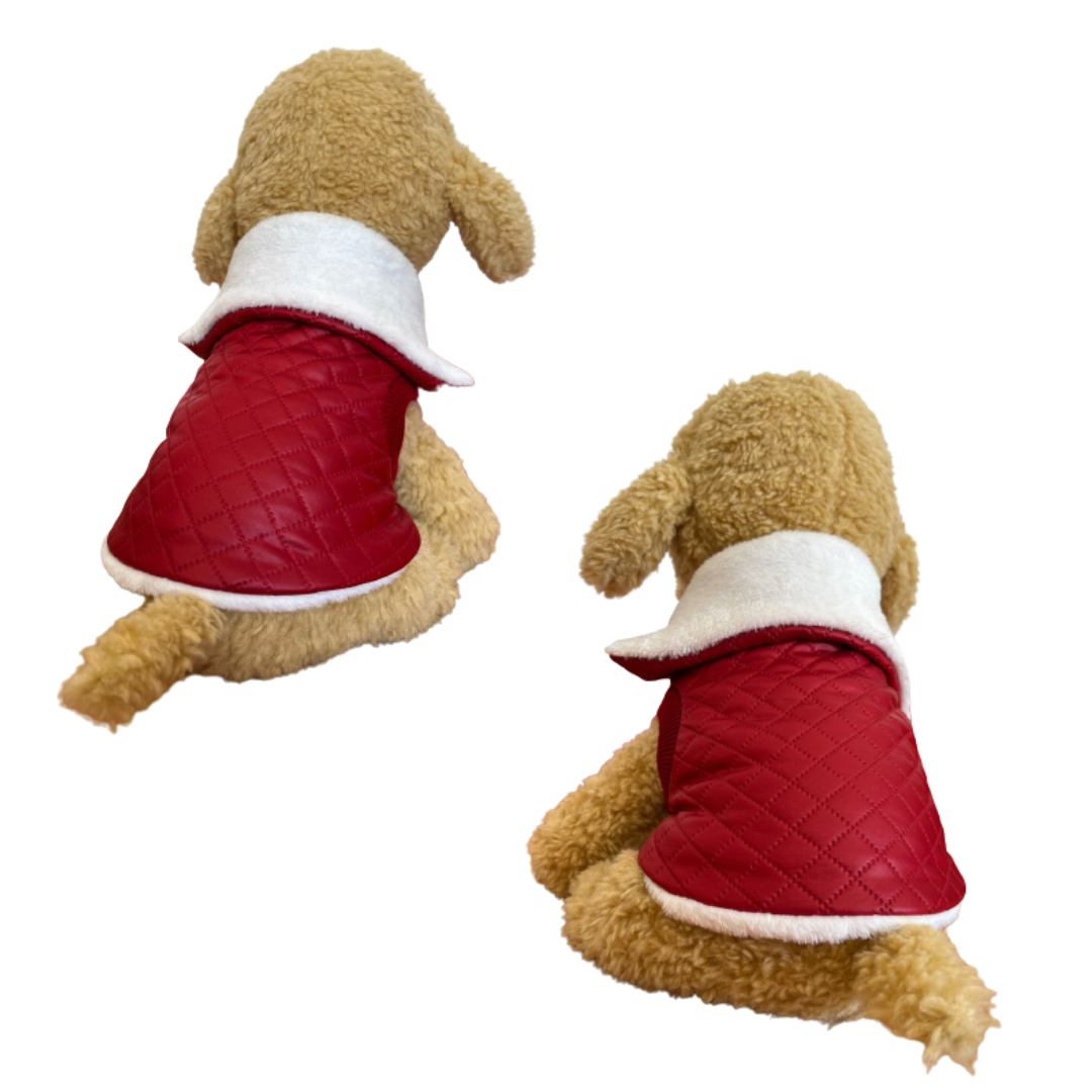 Chaleco Rojo Afelpado Perros Y Gatos Mascotas Pequeñas