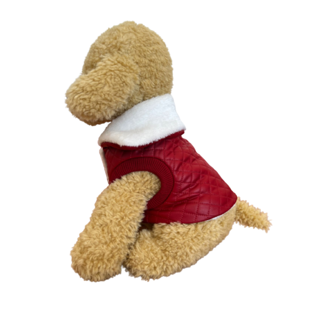 Chaleco Rojo Afelpado Perros Y Gatos Mascotas Pequeñas