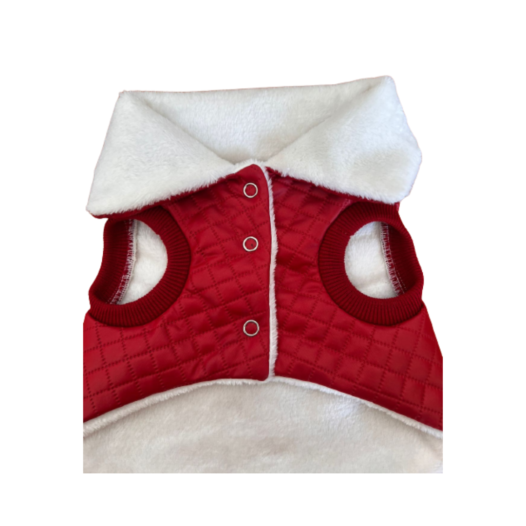 Chaleco Rojo Afelpado Perros Y Gatos Mascotas Pequeñas