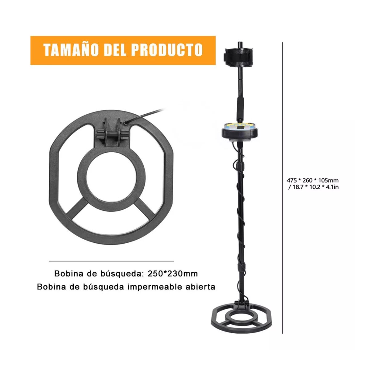 Detector De Metales Subterraneos Con Auricular Encuentra Oro Azul