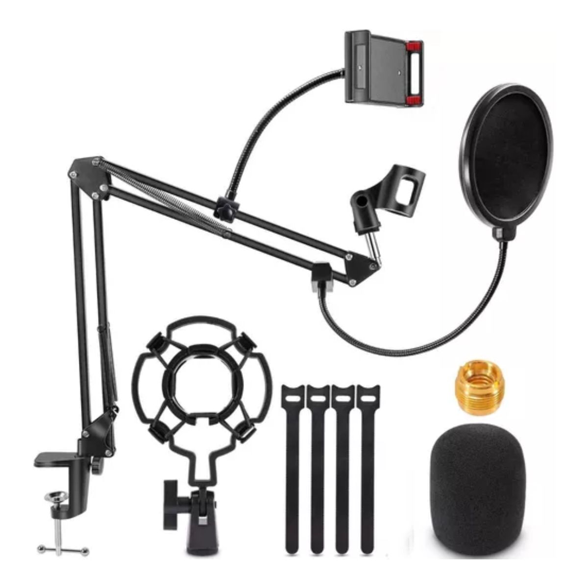 Soporte De Brazo Para Micrófono Con Brazo Ajustable Negro