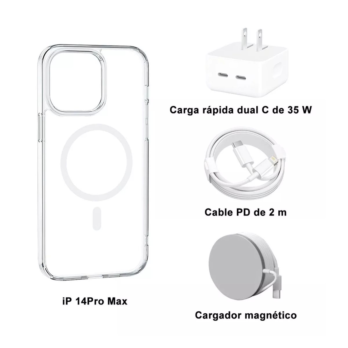 Cargador 35w De Usb-c Dual Para Iphone 14,13,12 Pro Max,Pd,Carga