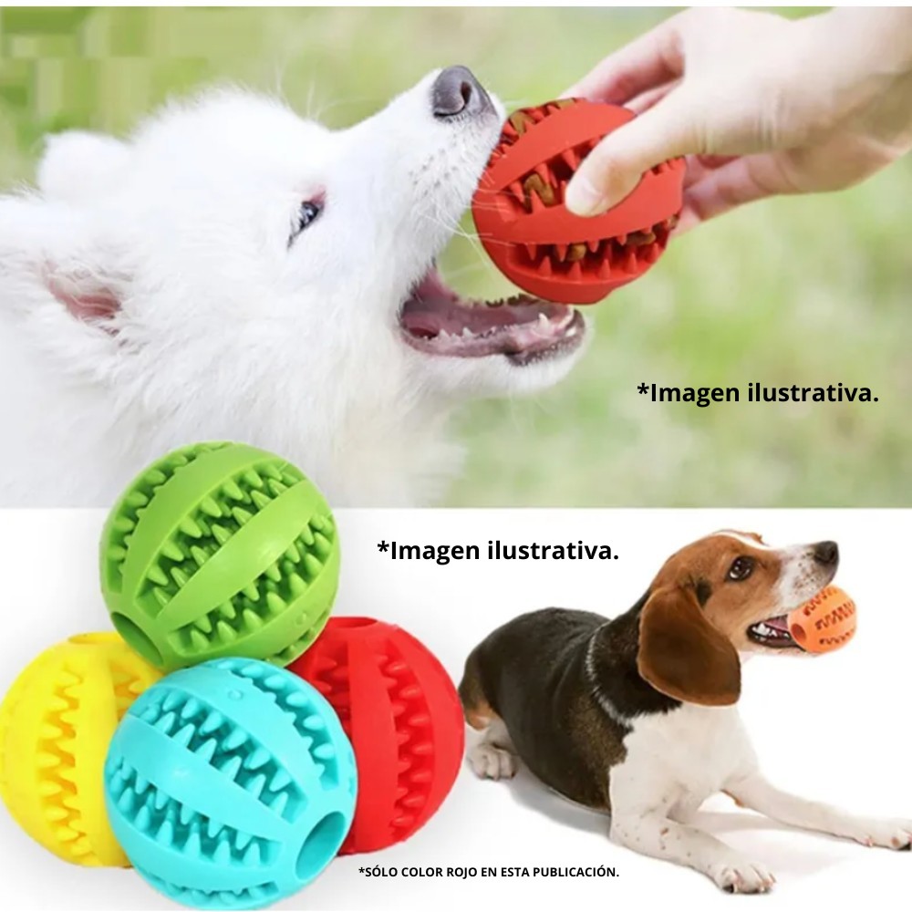 Pelota de Morder para Perro - Bola de Goma Interactiva ROJA