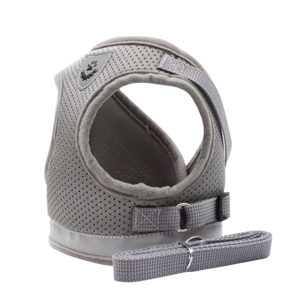 Arnés y Correa para Perro - Pechera para Perros Pequeños - gris GRANDE