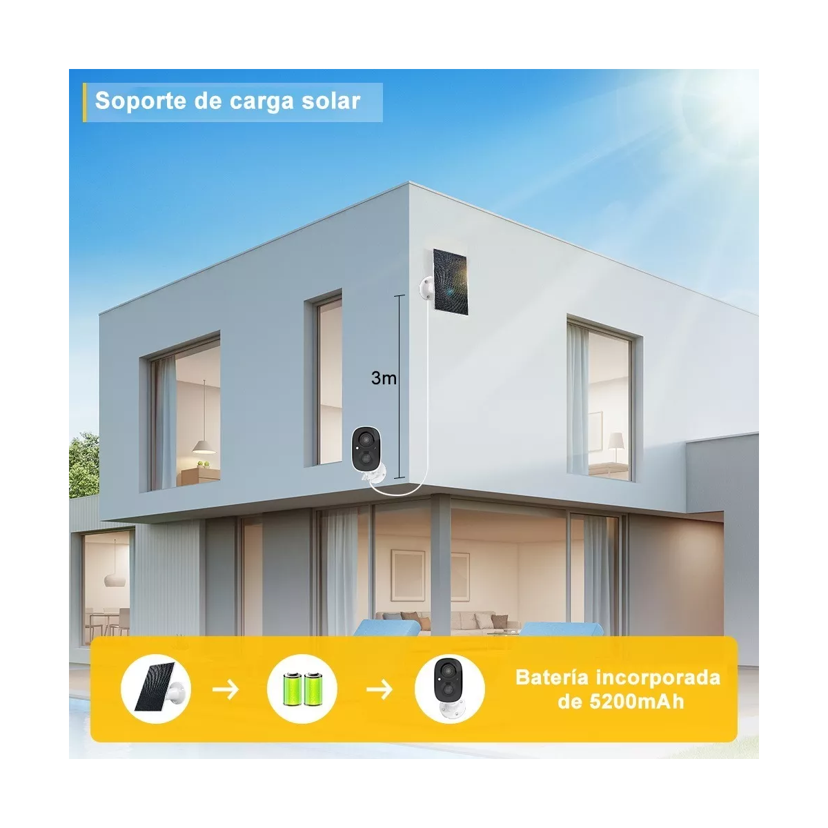 Cámara De Seguridad Wifi Solar,no Requiere Hub C/panel Solar