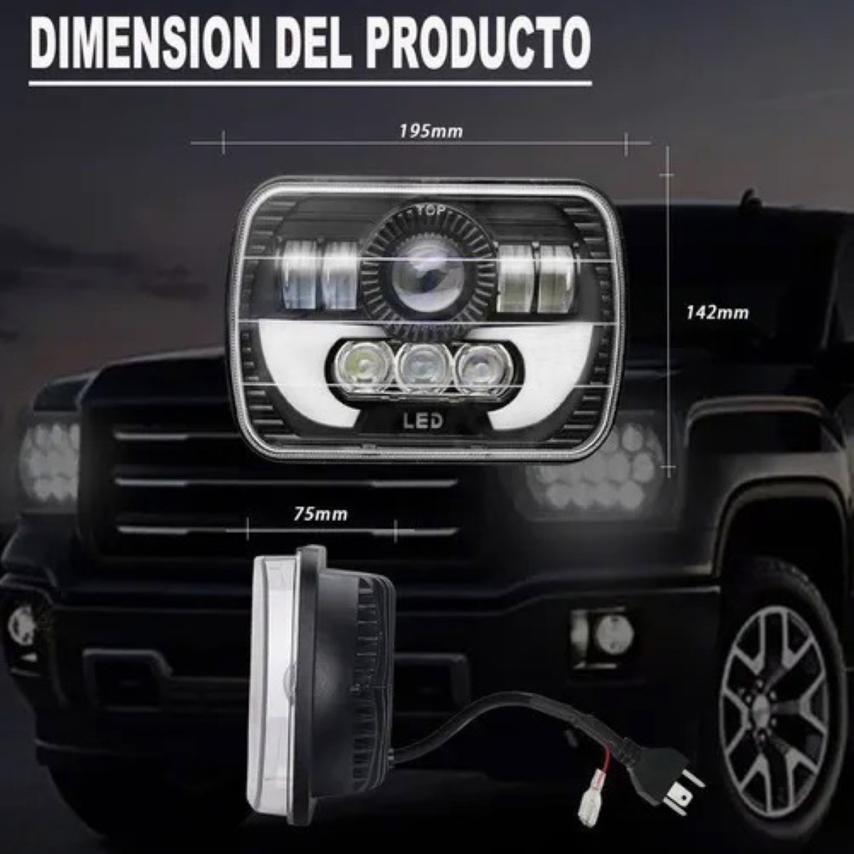 Faros Led De Luz Alta, Baja Para Camioneta Jeep