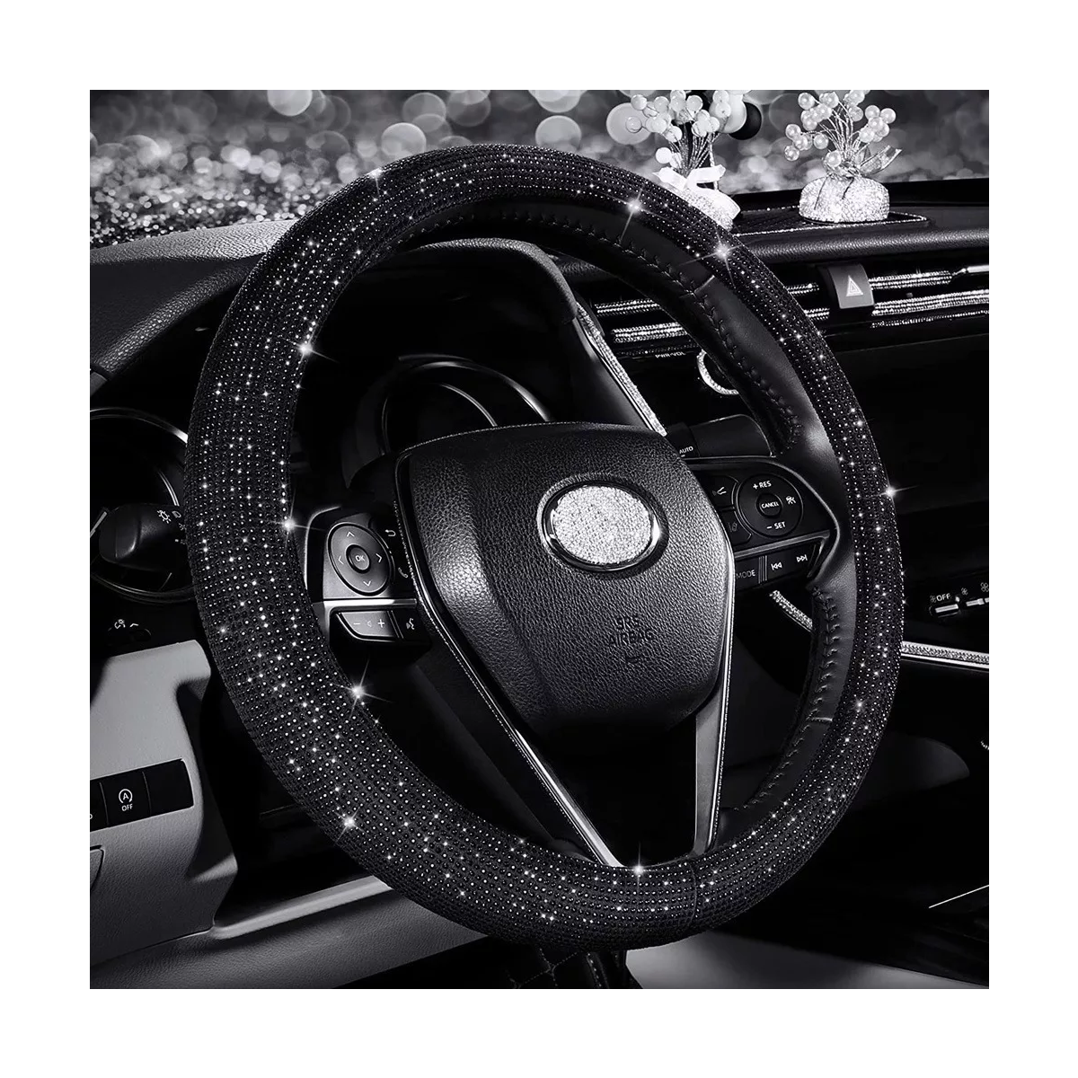 Cubre Volante Mujer Funda Diamante Protector Para Autos