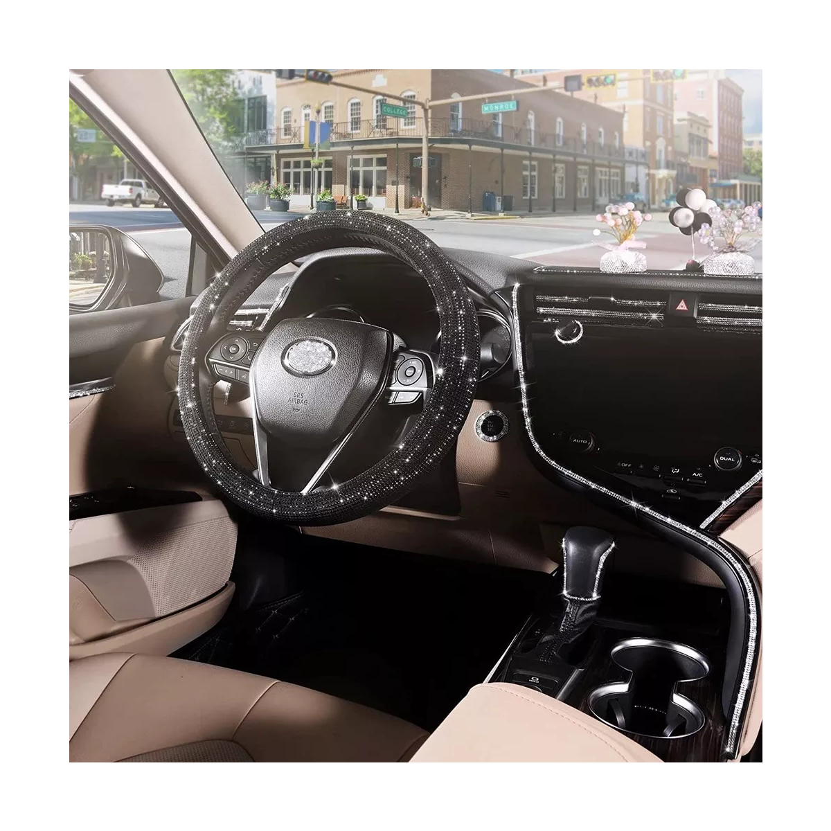 Cubre Volante Mujer Funda Diamante Protector Para Autos