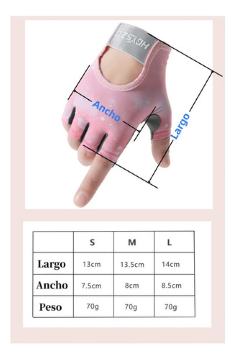 Guantes Gym Tacticos Pesas Crossfit Gimnasio ROSA COLORIDO talla M