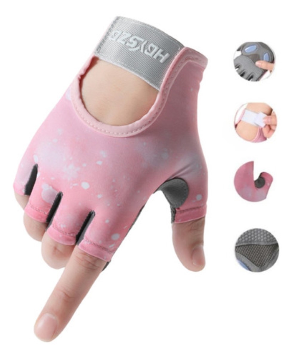 Guantes Gym Tacticos Pesas Crossfit Gimnasio ROSA COLORIDO talla M
