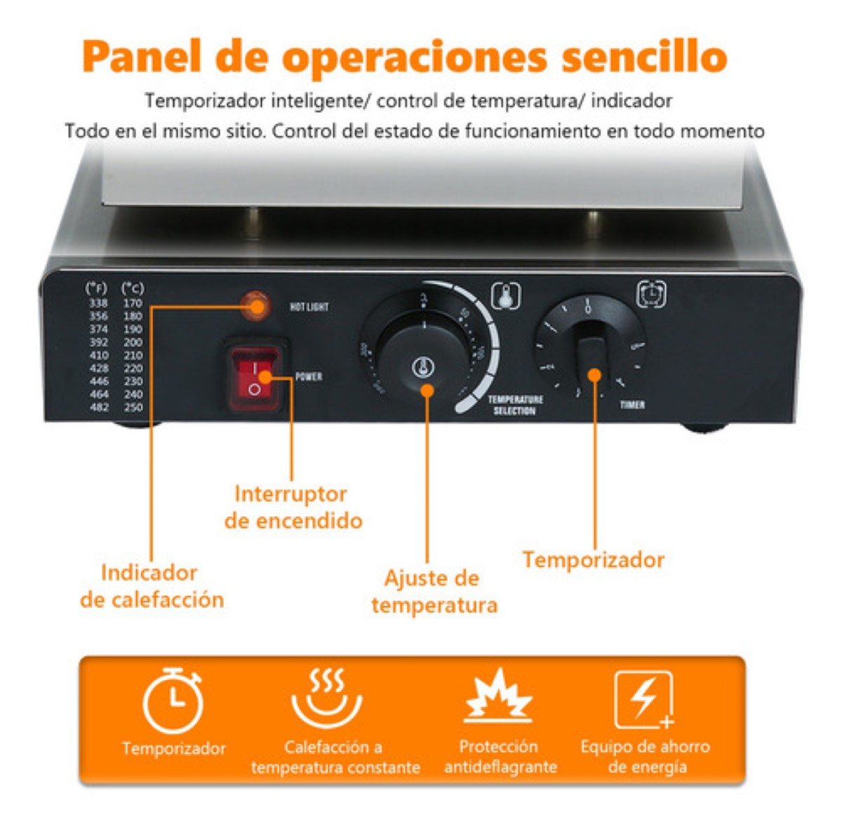 Maquina Eléctrica Industrial Comercial Hotcakes 36pz 1100w PLATA