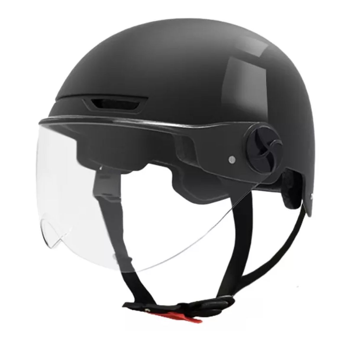 Set Casco Abierto Abatible Motociclista Uso Rudo Gafas Humo Negro/Transparente.