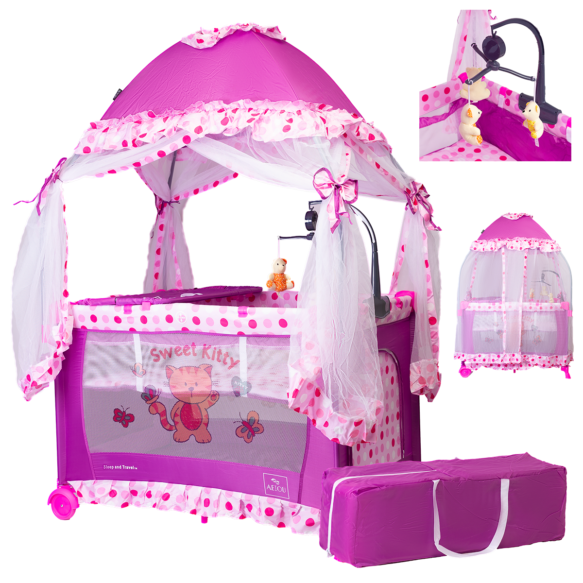 Cuna Corral Aeiou Argentina Toldo Mosquitero Movil Musical Córdoba