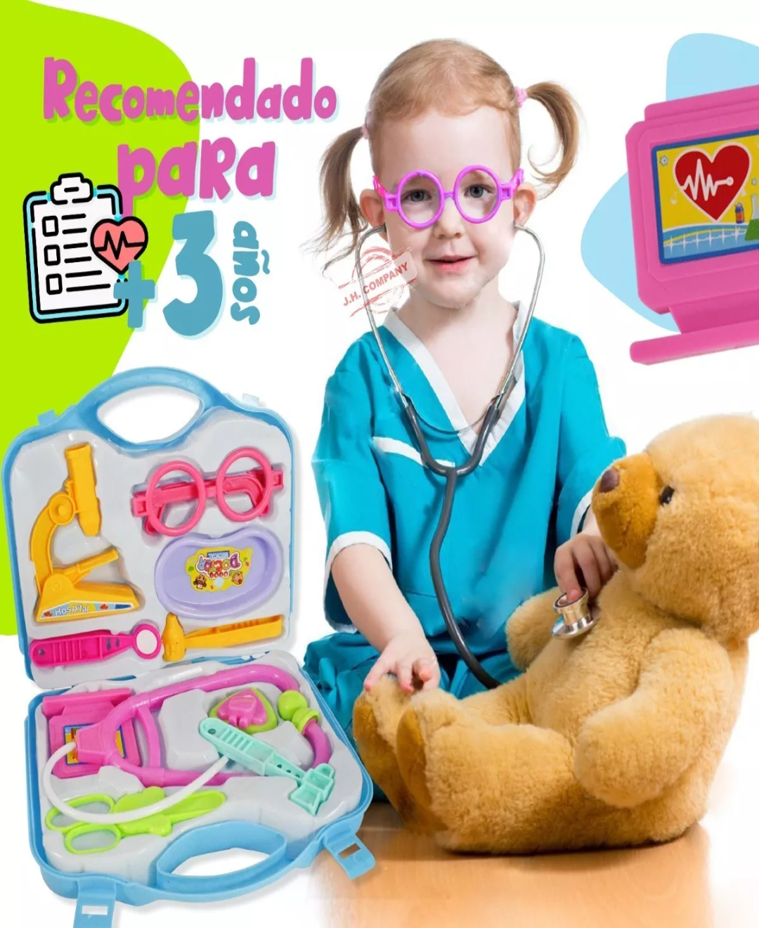 Kit Maletin Enfermera Juguete De Rol Medico Doctor Xf7769