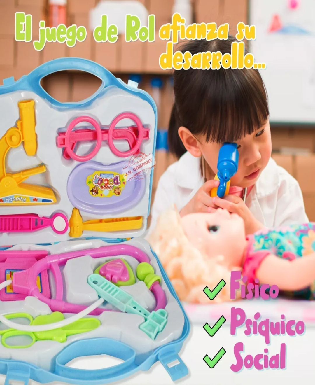 Kit Maletin Enfermera Juguete De Rol Medico Doctor Xf7769