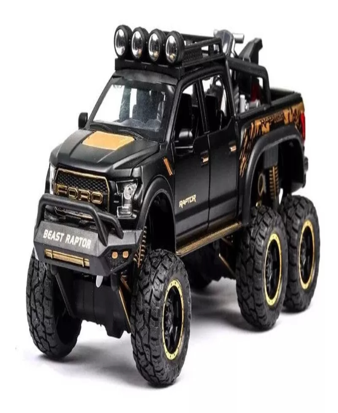 Ford Raptor F150 Tuning Edition Miniatura Metal Autos 1:28 Color Negro