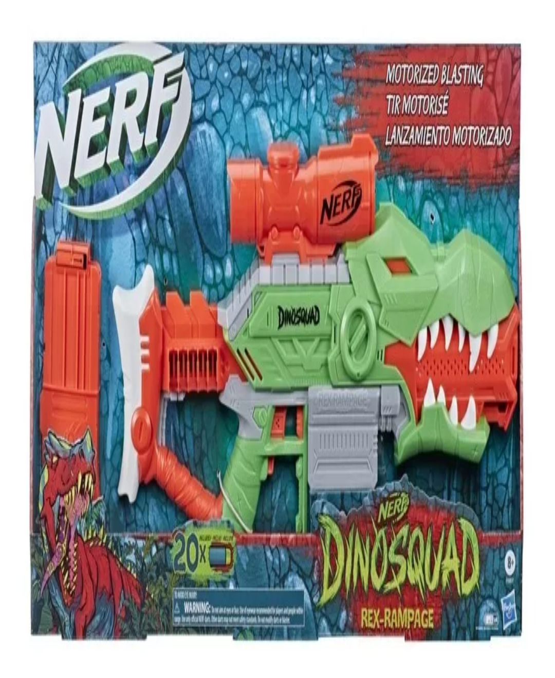 Lanzador Nerf Dinosquad Rex-rampage Motorizado Con 20 Dardos.