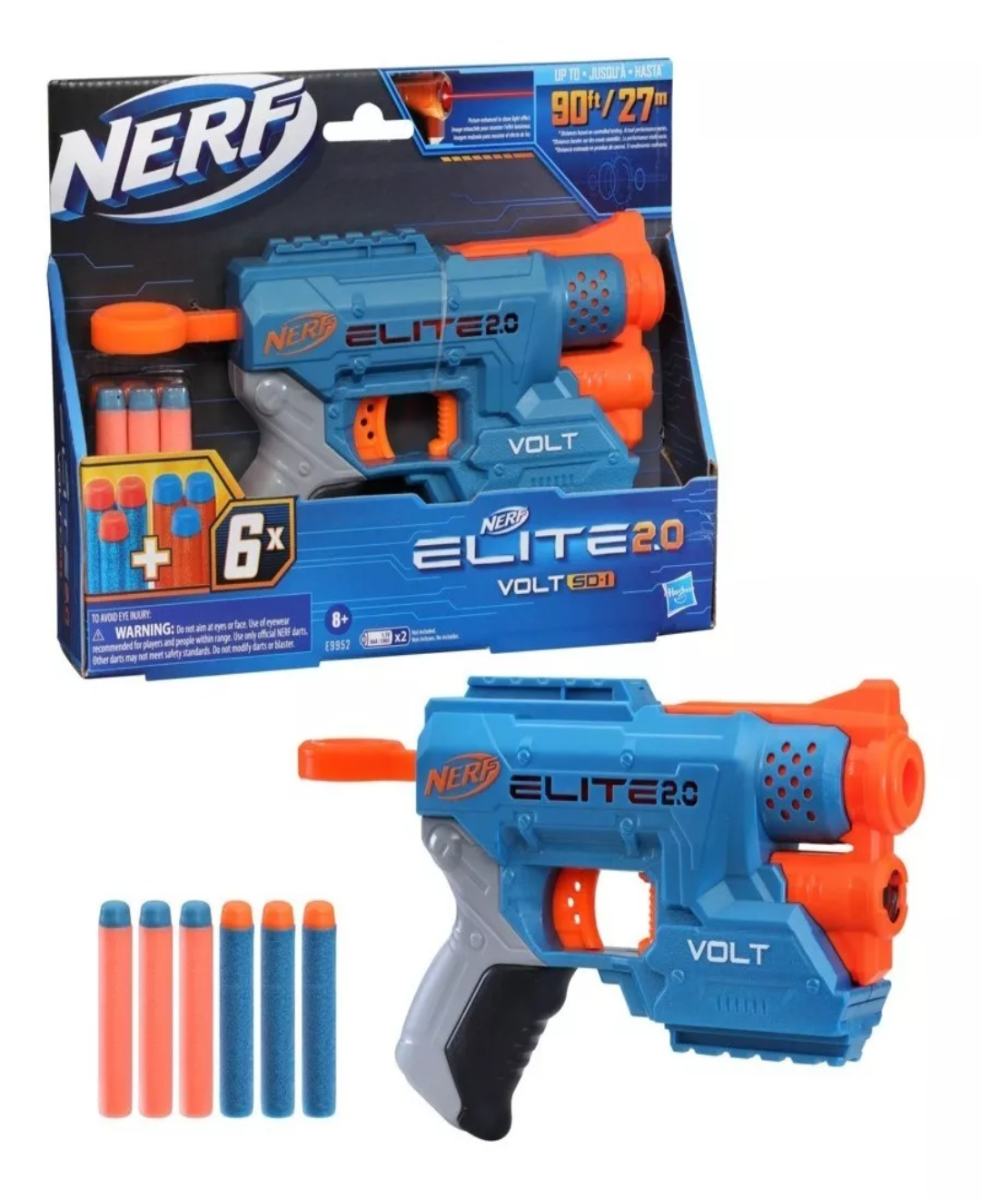 Lanzador Nerf Elite 2.0 Volt Sd-1 Con 6 Dardos +3.