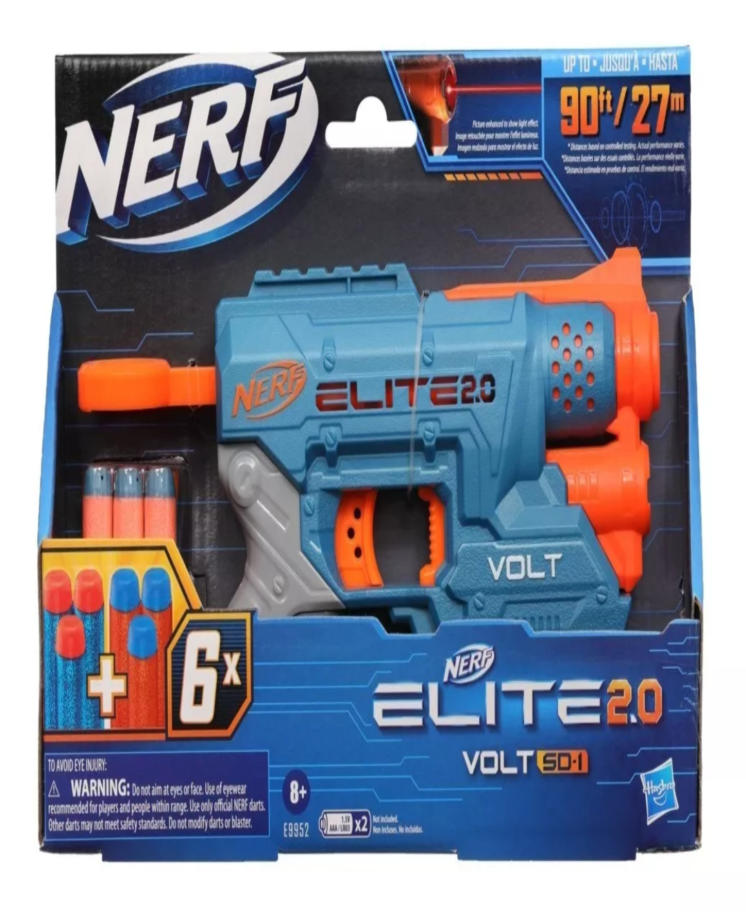 Nerf Elite 2.0 Volt SD-1 Blaster Électrique Avec Faisceau Lumineux - 6 Fléchettes