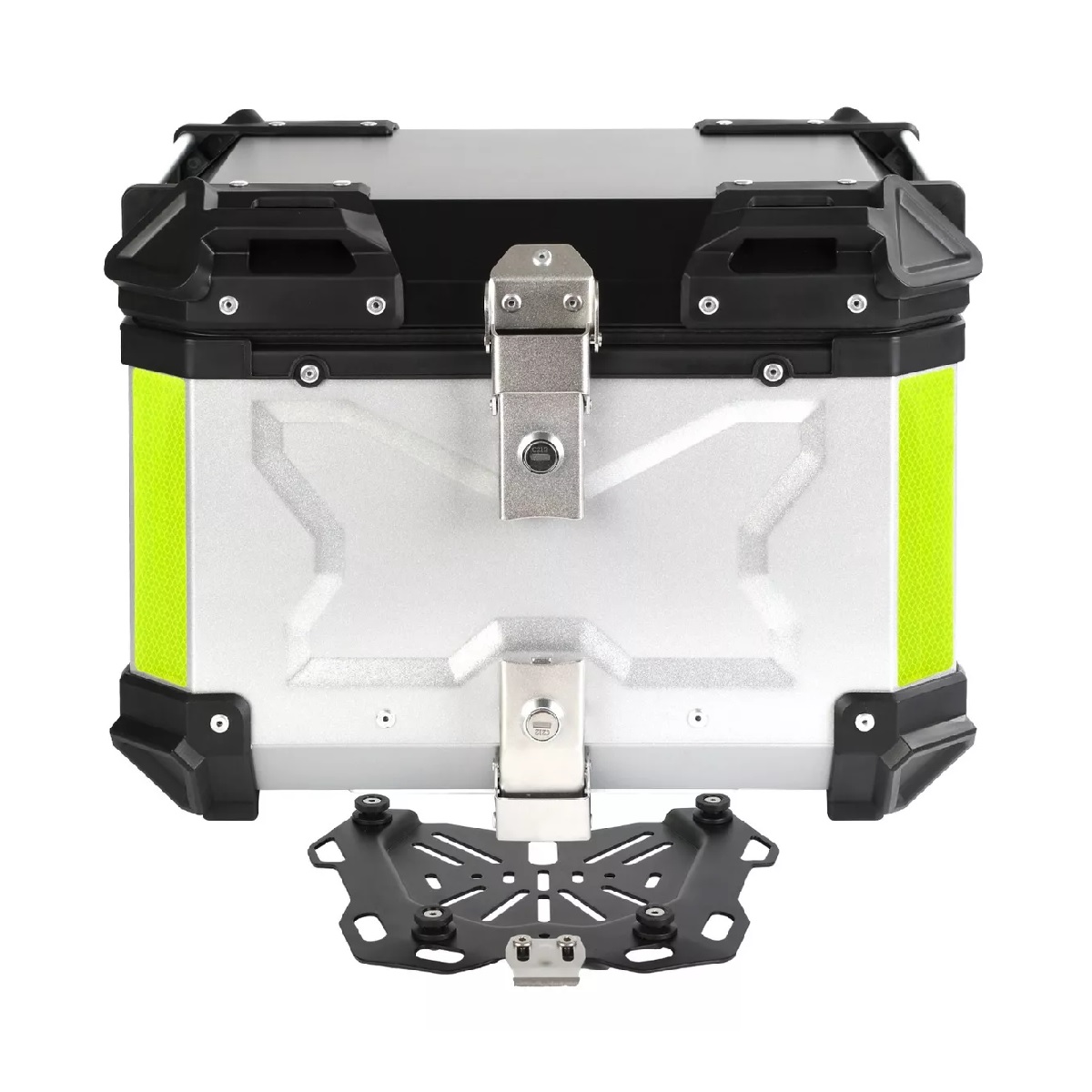 Maletero Para Moto Aluminio 45l Caja Para Moto Impermeable Plata