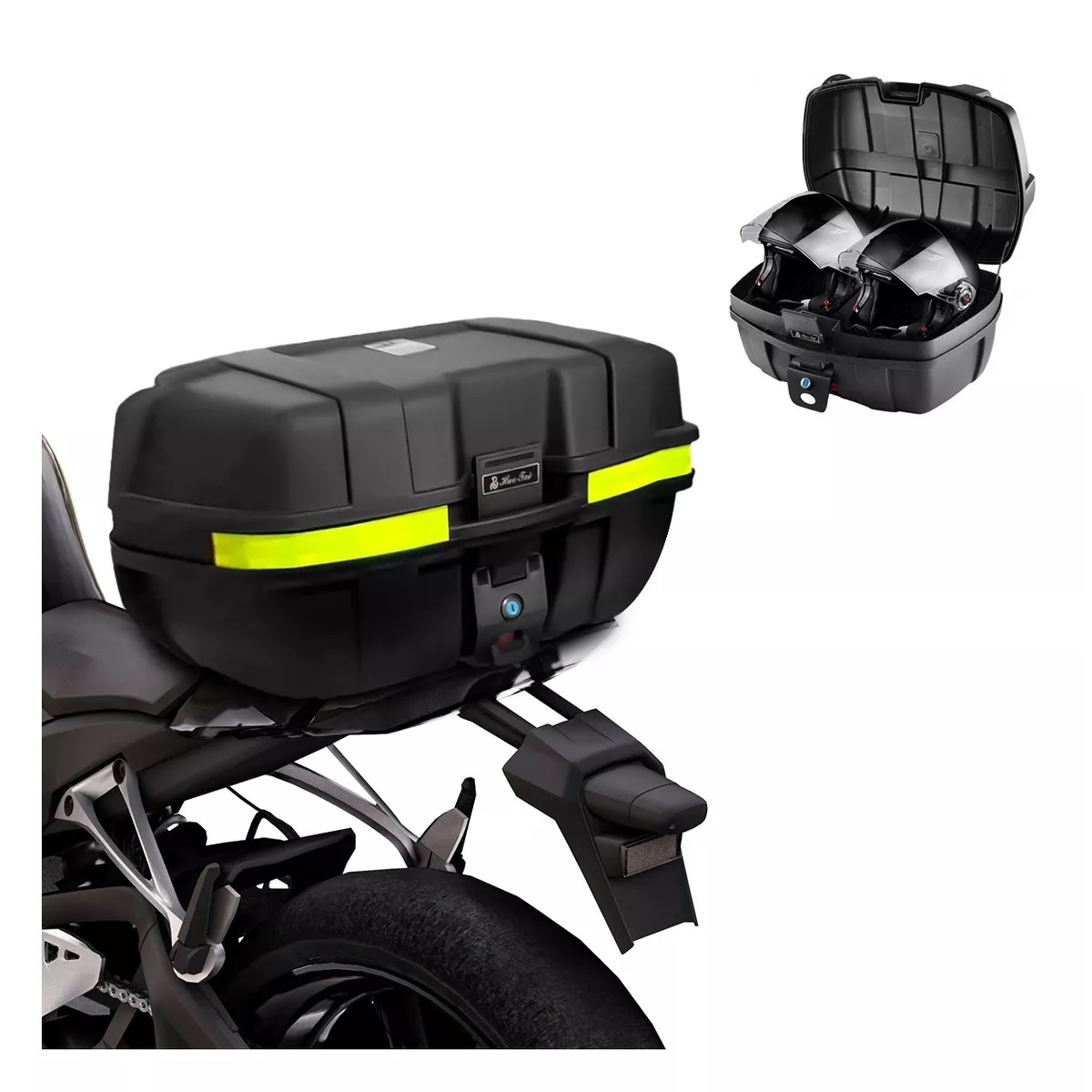 Caja Trasera Para Moto Cajuela 45 L Para 2 Cascos Con Llave