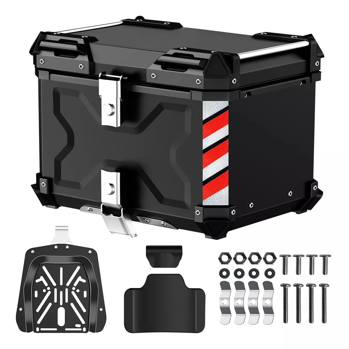 Caja Para Moto Top Case Maletero Todo El Aluminio 45l Negro