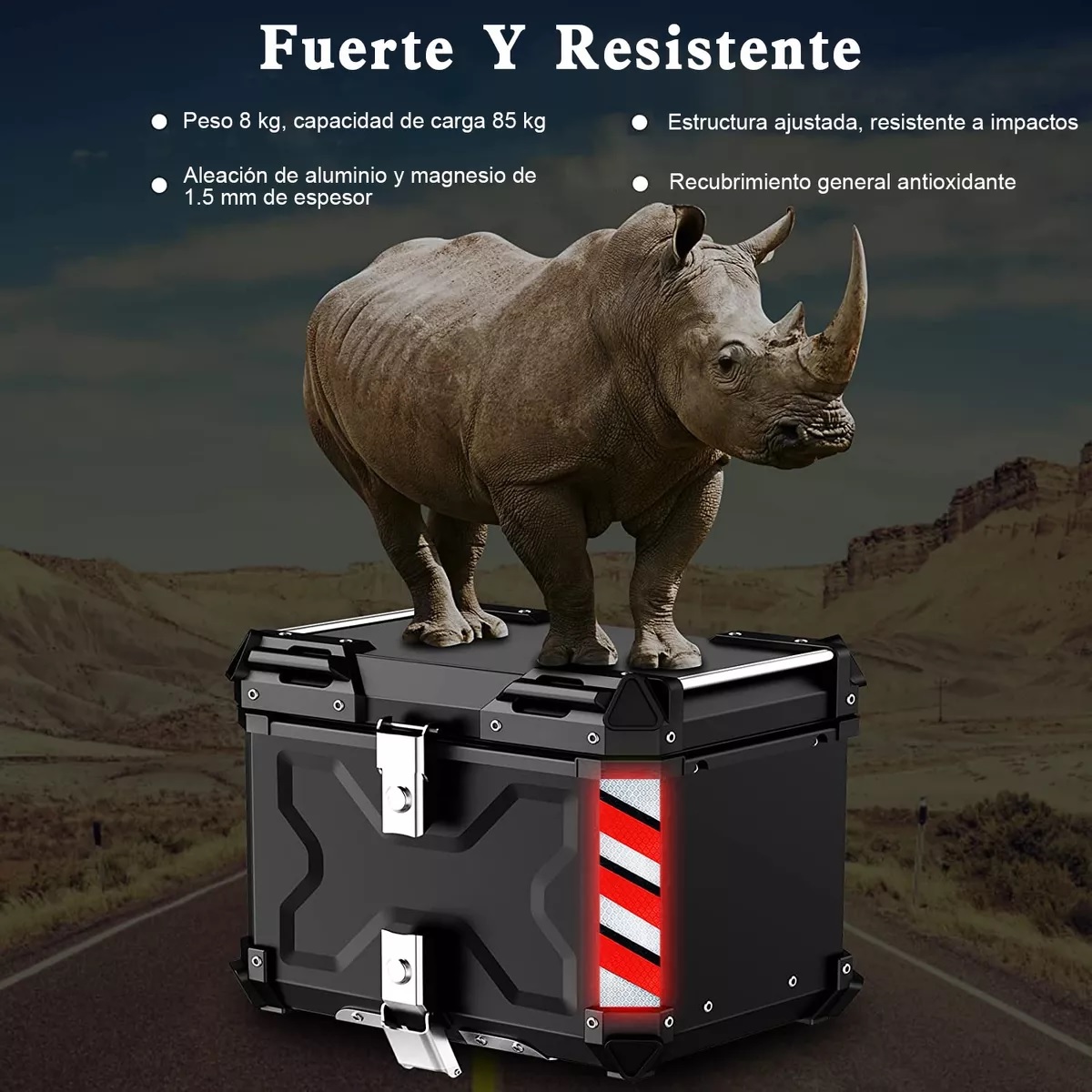 Caja Para Moto Top Case Maletero Todo El Aluminio 45l Negro