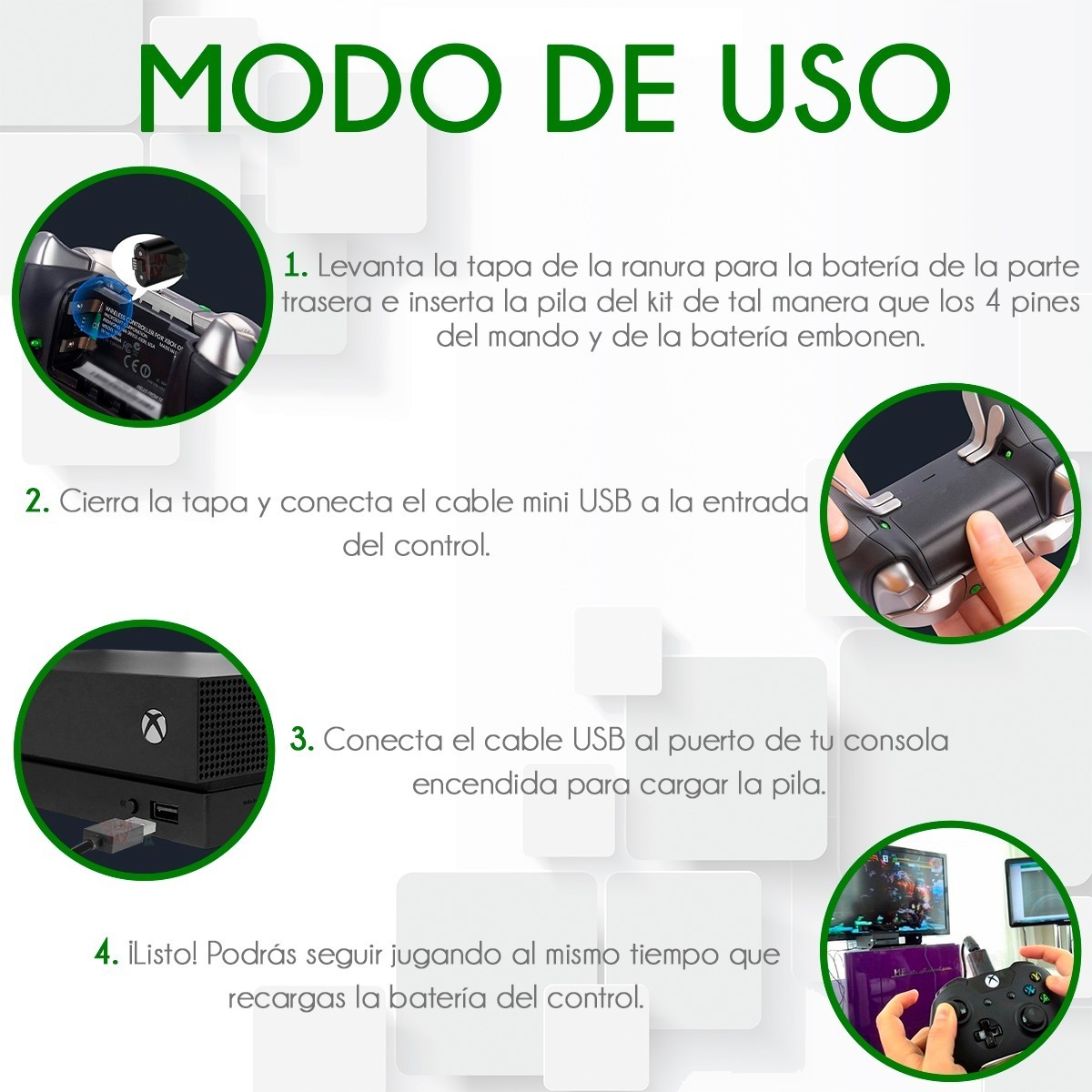 Pila Recargable Para control De Xbox One/X/S 2800 mAh