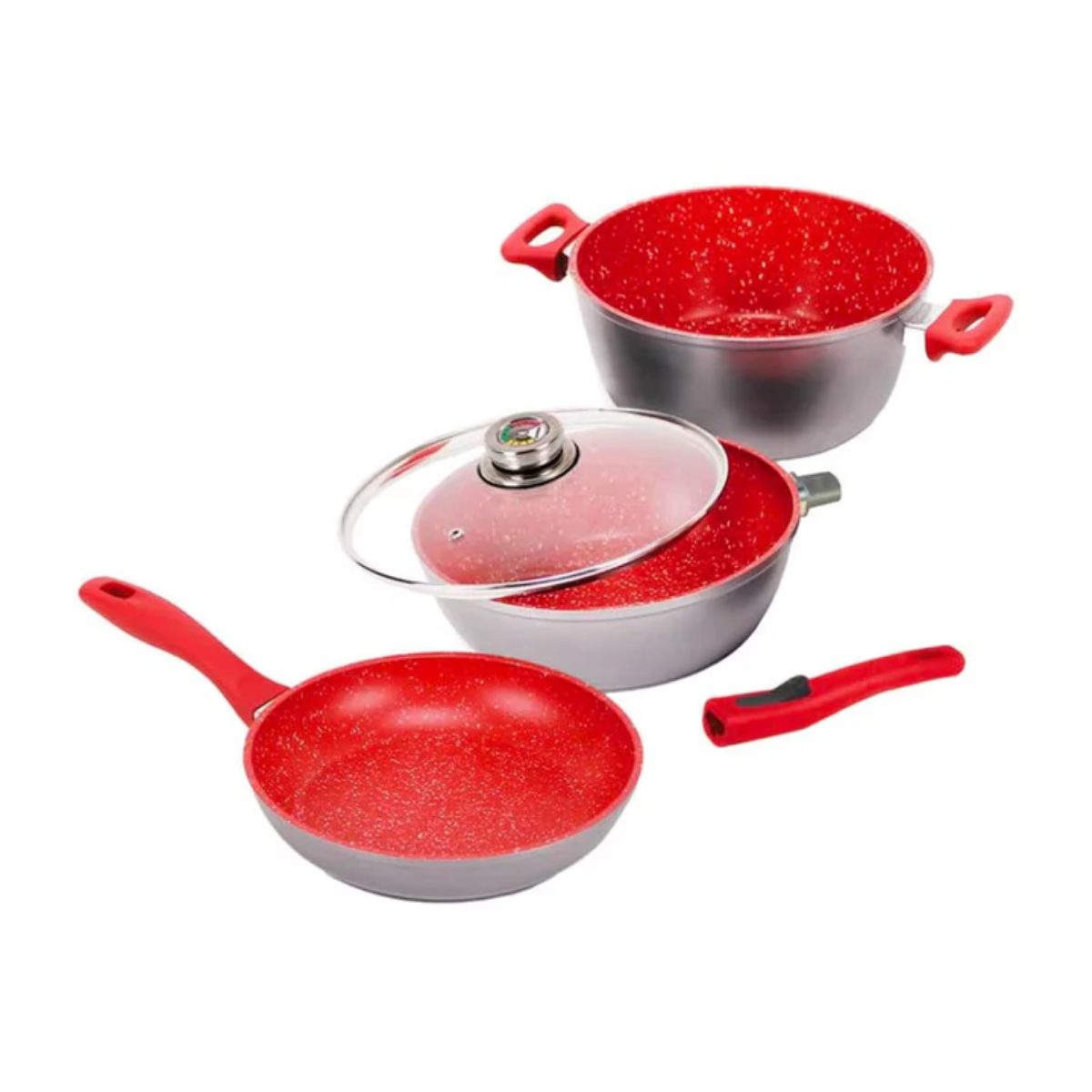 Batería de Cocina 6 Piezas roja Flavor Stone