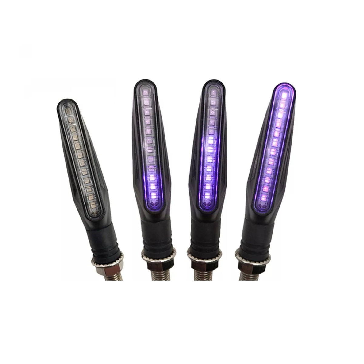 Kit Direccionales Led Moto Secuencial Indicador Intermitente 4pz Violeta