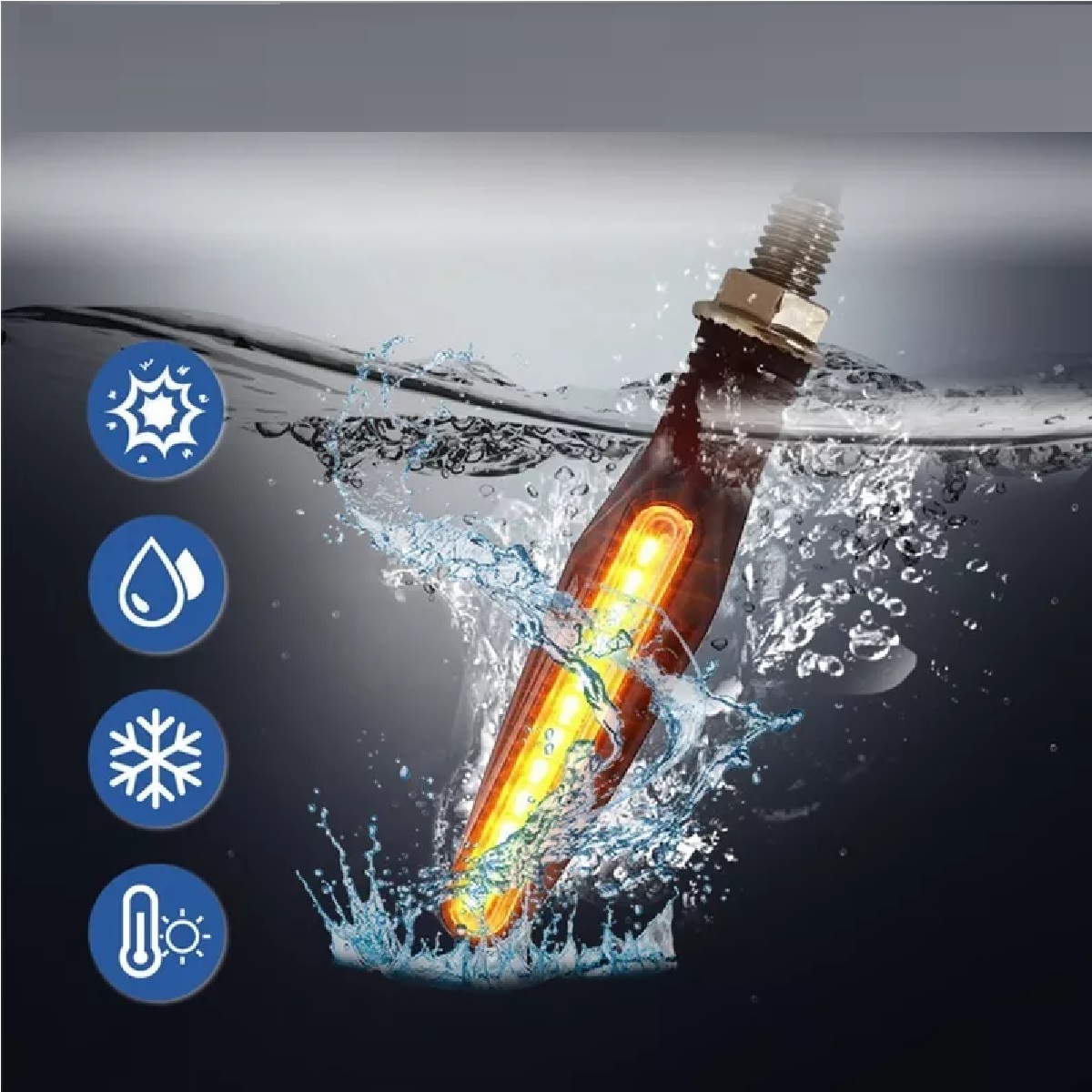 Kit Direccionales Led Moto Secuencial Indicador Intermitente 4pz Violeta