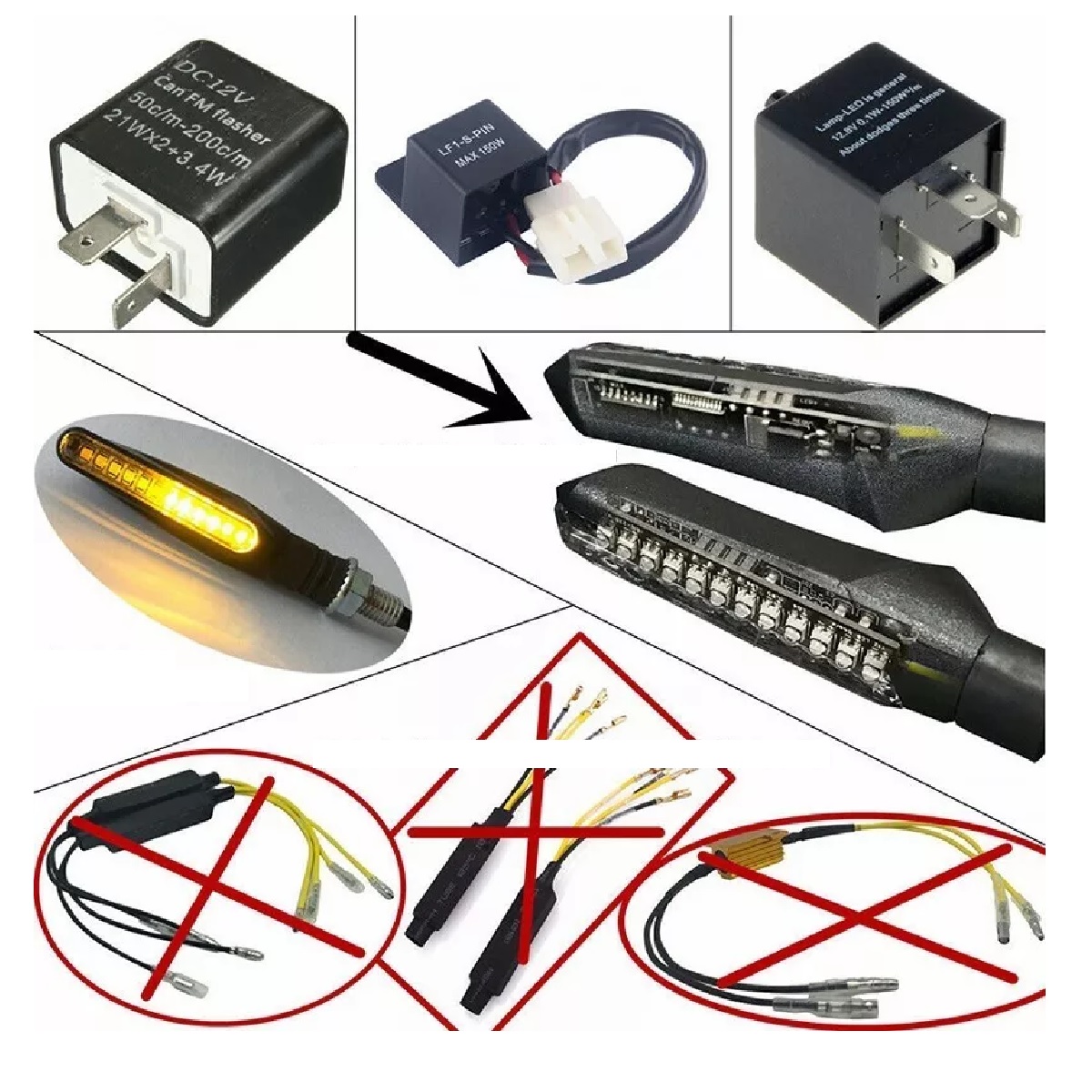 Kit Direccionales Led Moto Secuencial Indicador Intermitente 4pz Violeta