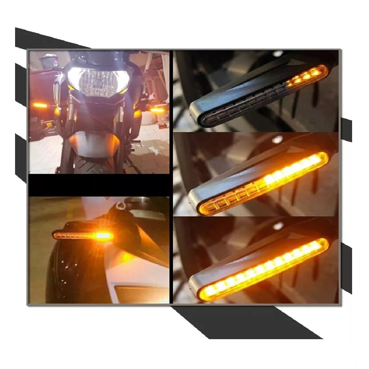 Kit Direccionales Led Moto Secuencial Indicador Intermitente 4pz Violeta