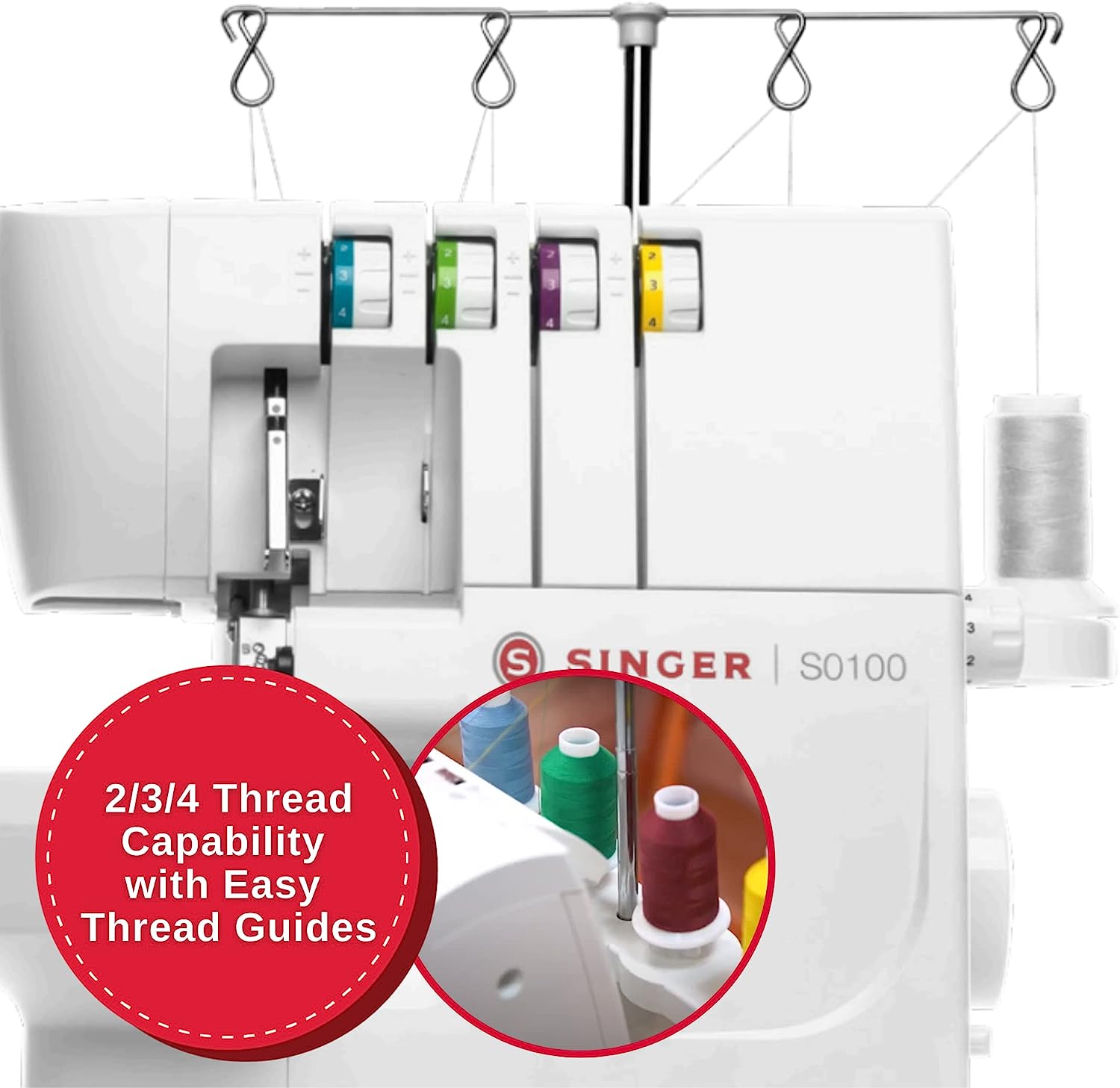 Maquina de Coser Overlock 4 hilos marca Singer