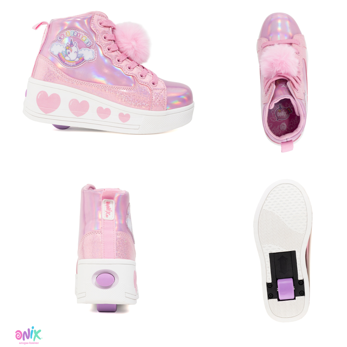 Tenis Patín Onix Para Niña Magic Wink Rosa.