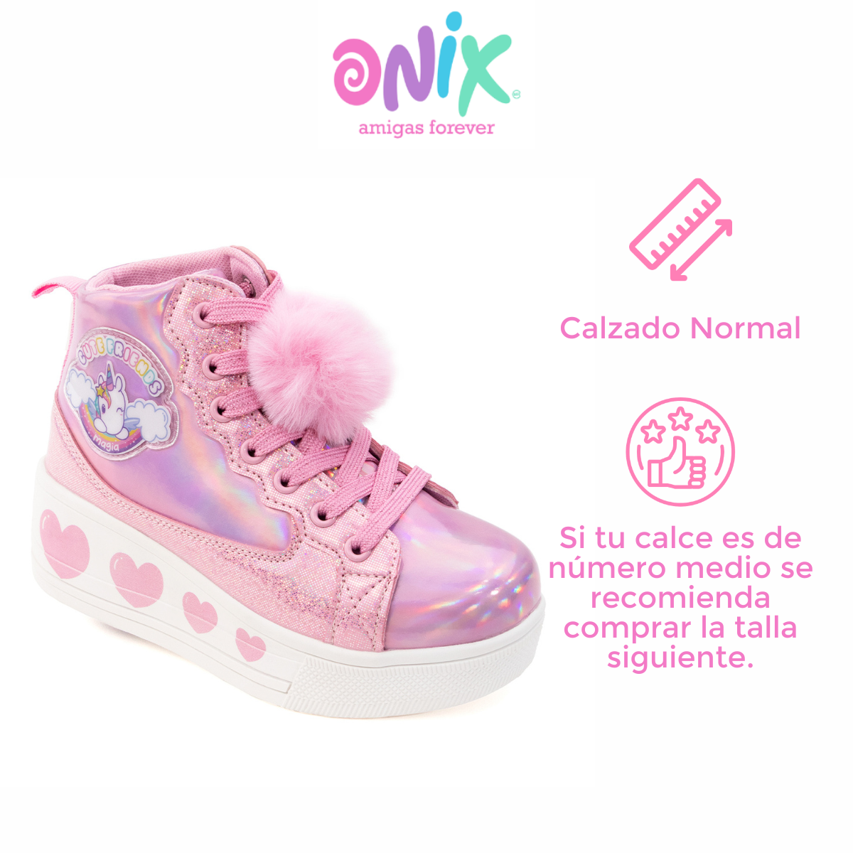 Tenis Patín Onix Para Niña Magic Wink Rosa.