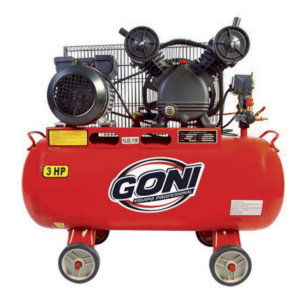 Compresor Banda 120 Volt 1750Rpm 3.0 Hp 60Lt. 120Ps Goni 970