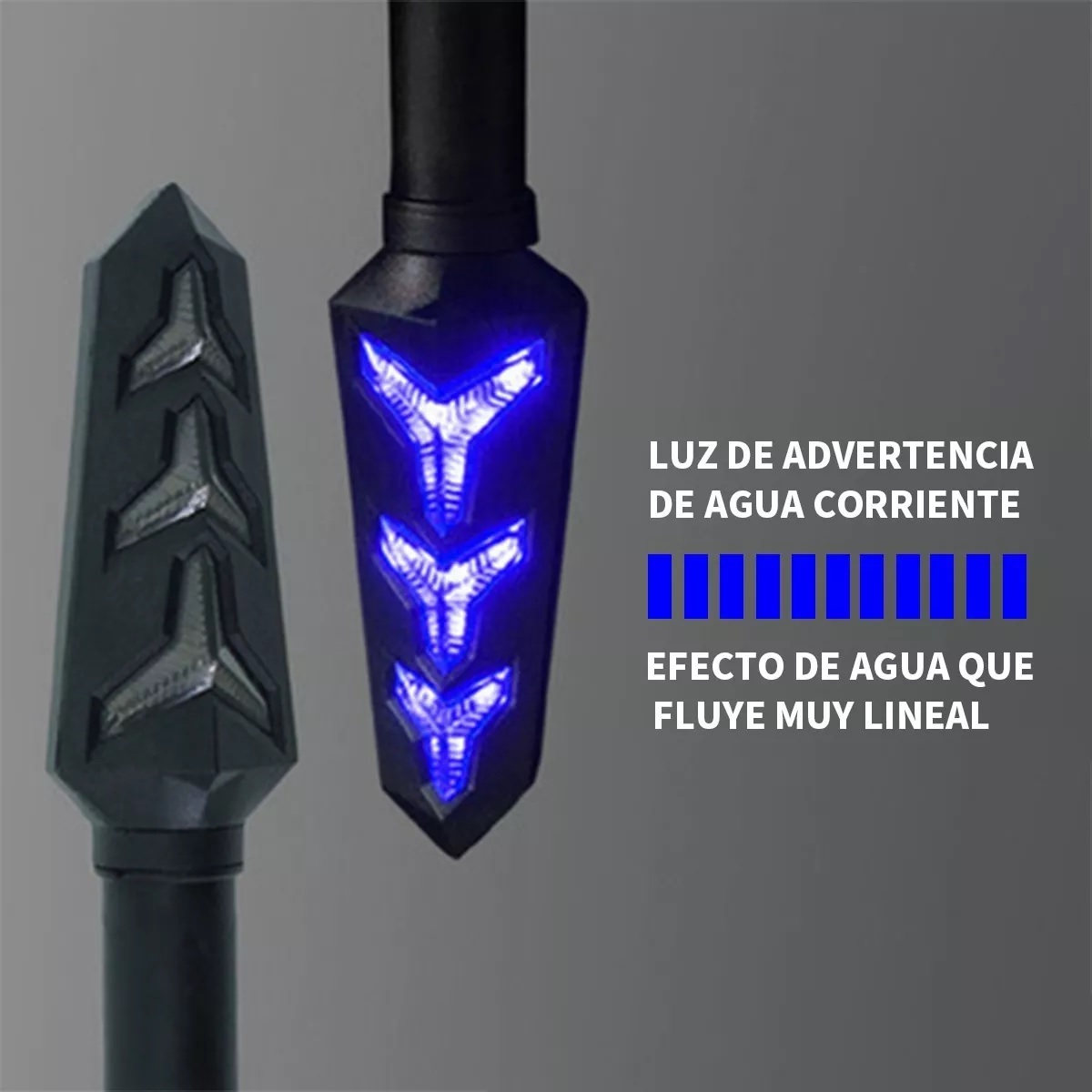 Par Direcciónales Led Motocicleta Secuencial Doble Función 2pz Amarillo/Azul