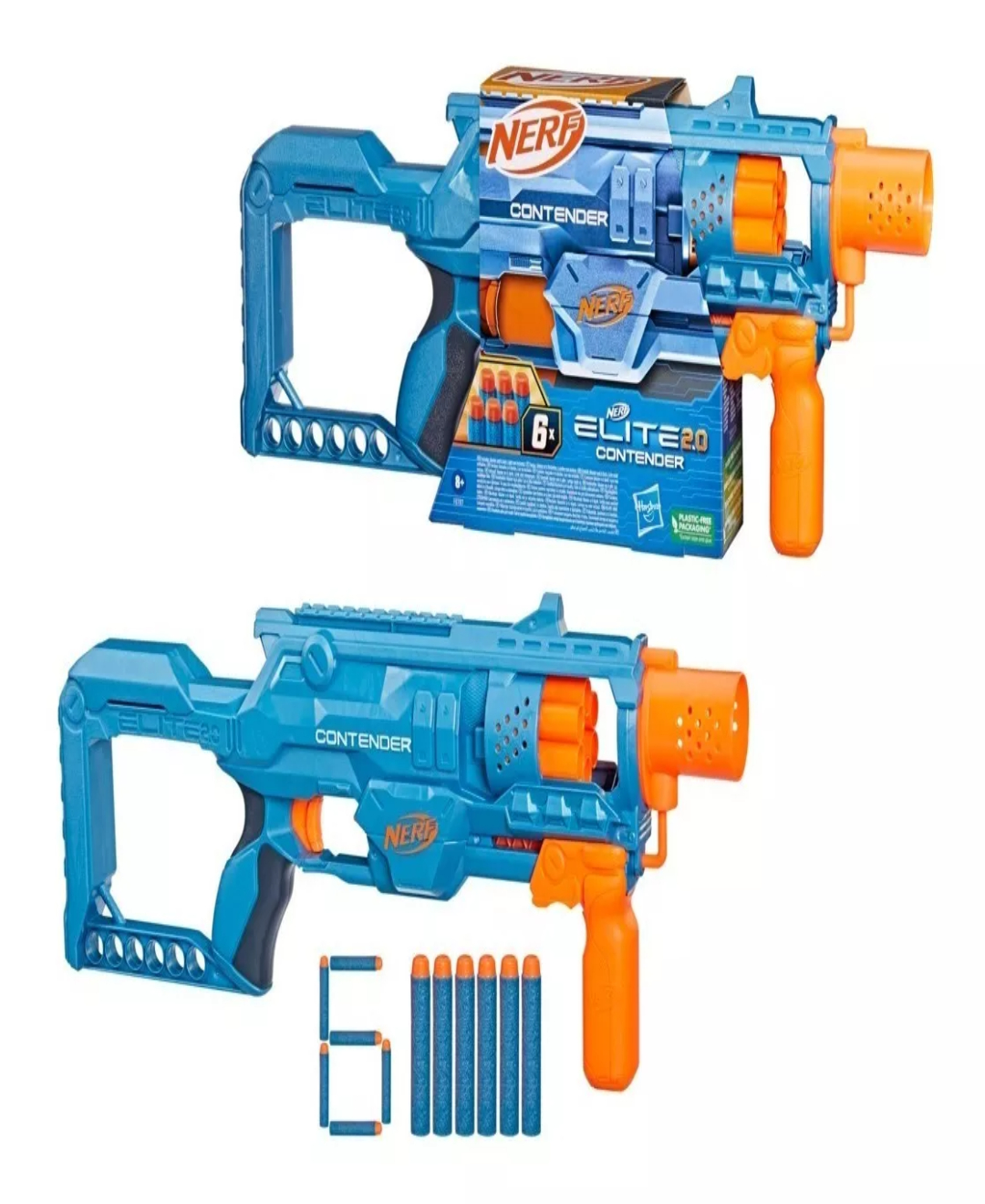 Lanzador Nerf Elite 2.0 Contender Con 6 Dardos Nerf Elite