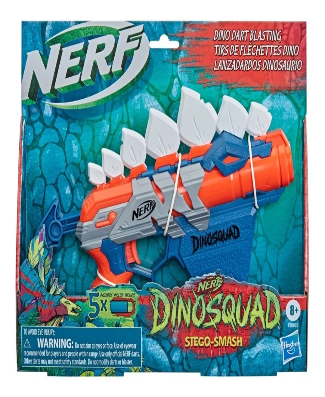 Lanzador Nerf Dinosquad Stego - Smash Con 5 Dardos +3.