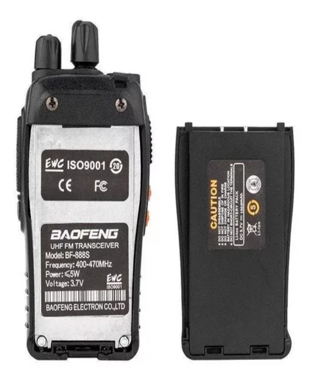 Pack 2 Radios Transmisor Walkie Talkie Baofeng 888s Color Negro Bandas De Frecuencia 400-470 Mhz