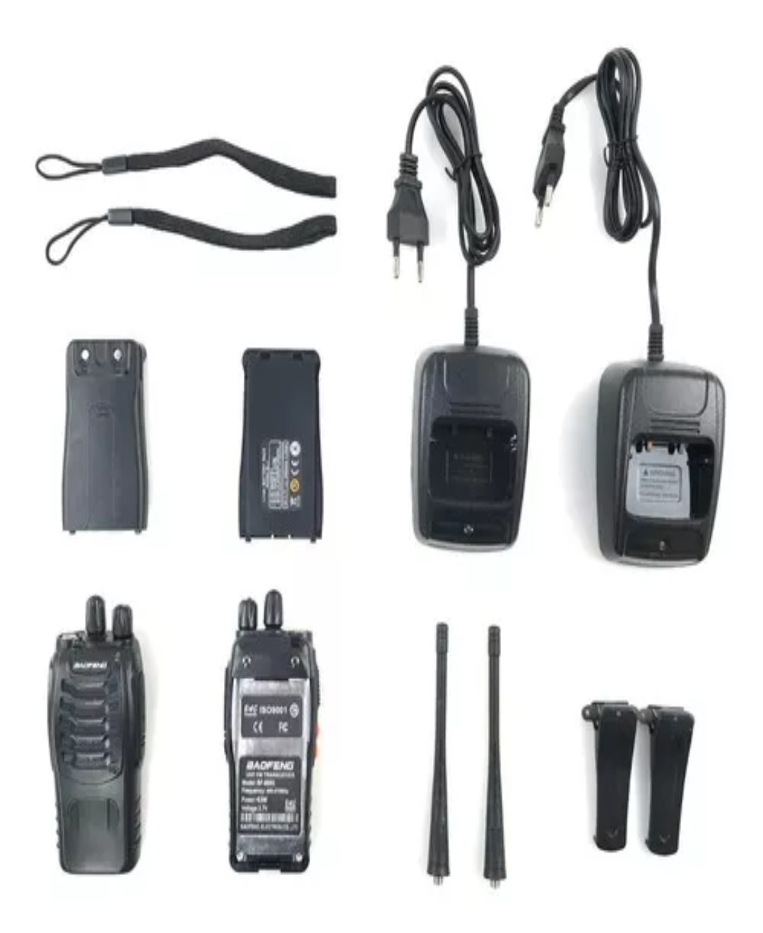 Pack 2 Radios Transmisor Walkie Talkie Baofeng 888s Color Negro Bandas De Frecuencia 400-470 Mhz