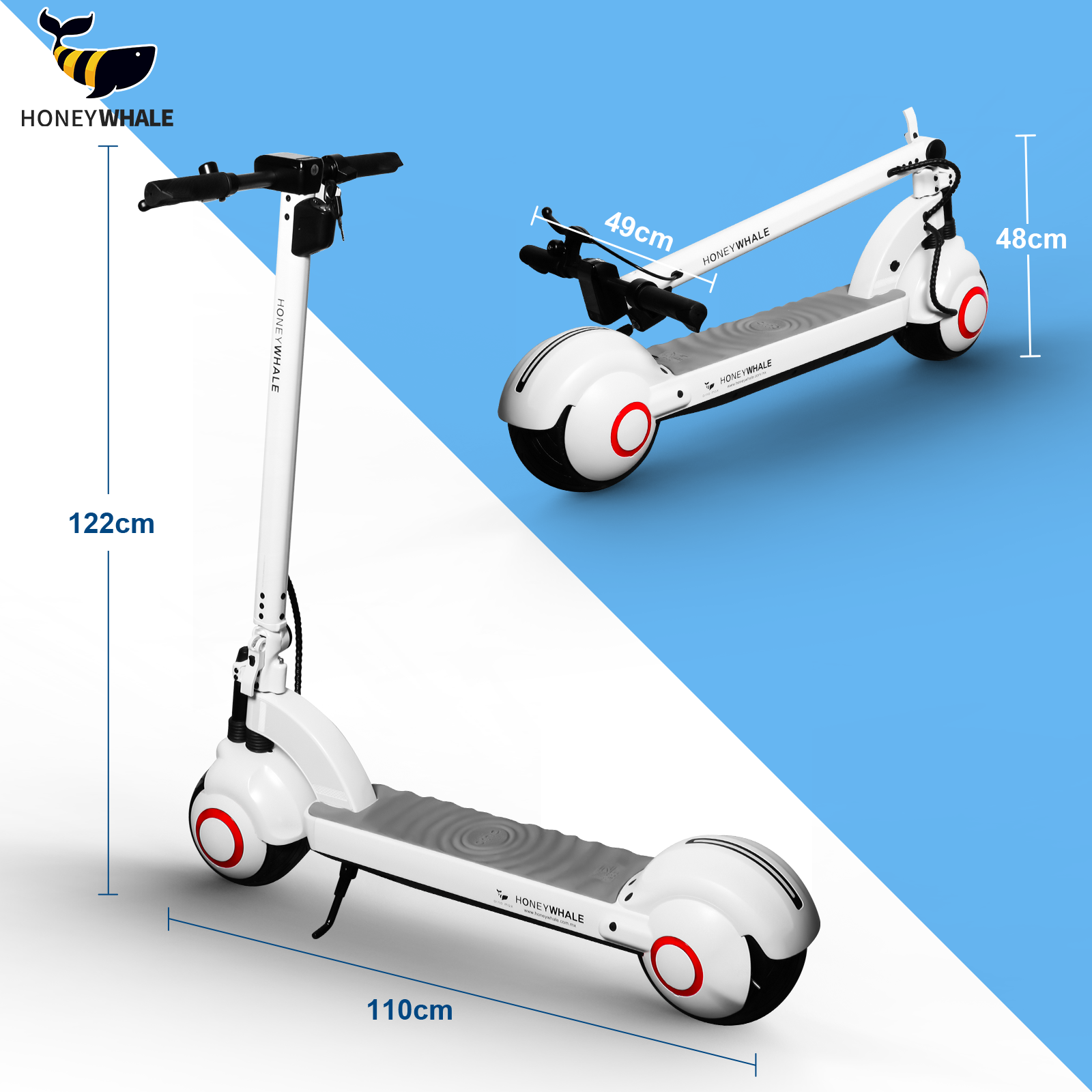 Scooter Eléctrico Honey Whale Orno Max-S Blanco