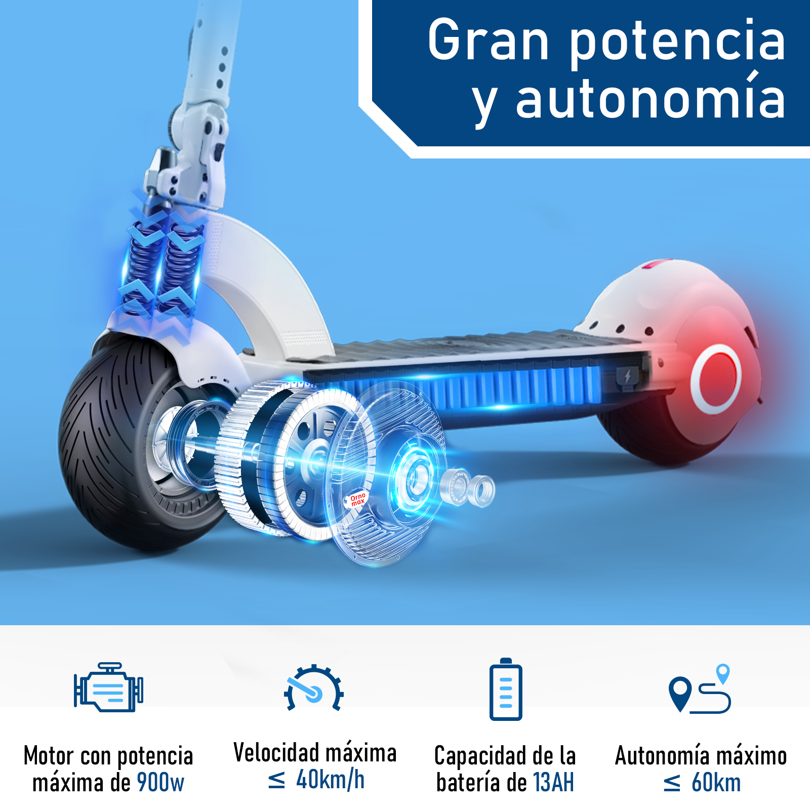 Scooter Eléctrico Honey Whale Orno Max-S Blanco